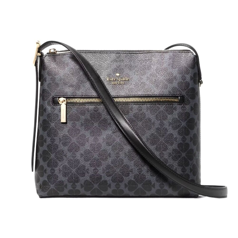 New Kate Spade Spade Flower Large Swingpack Buckle Crossbody Black Multi